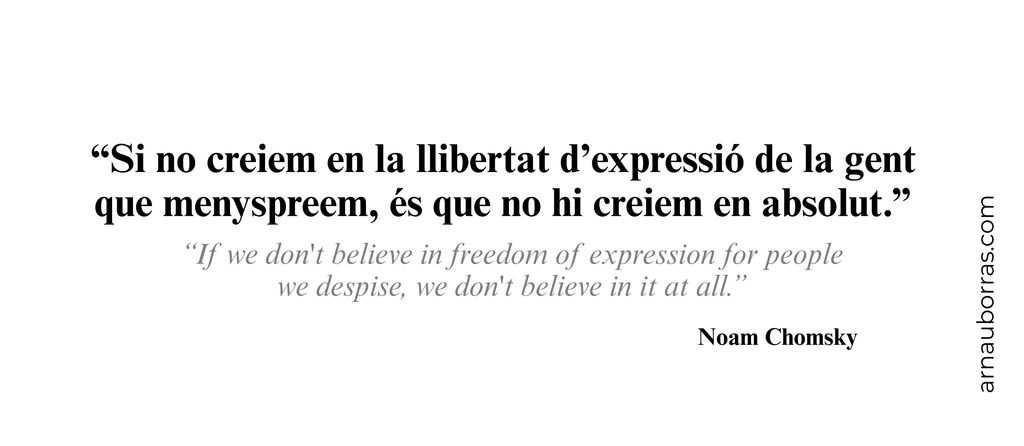 Tassa: “Si no creiem en la llibertat d’expressió…” - Noam Chomsky